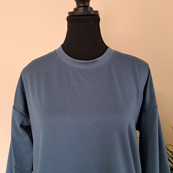 Bench Split Hem Long Sleeved Top Blue T-shirt Women's Small Soft Knit Tee - Picture 6 of 9